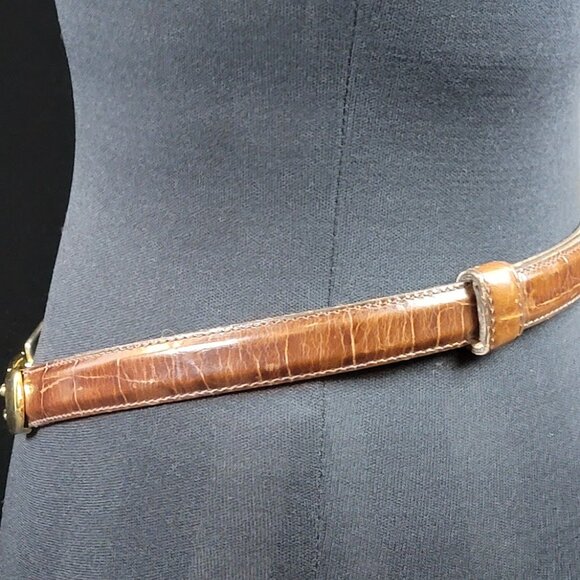 Avignon Adjustable Leather Belt | Brass Hook Buckle Made in Spain | 24–39" Waist - Picture 6 of 10